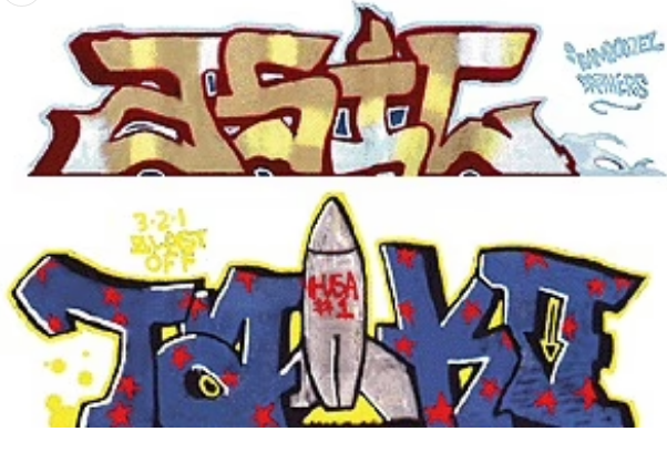 Blair Line 1233 N Scale Modern "Tagger" Graffiti Decals Set #33 Asic/Tako