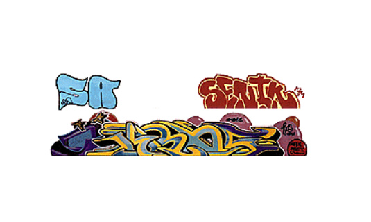 Blair Line 1224 N Scale Modern "Tagger" Graffiti Decals Set #24 Kros/Senik