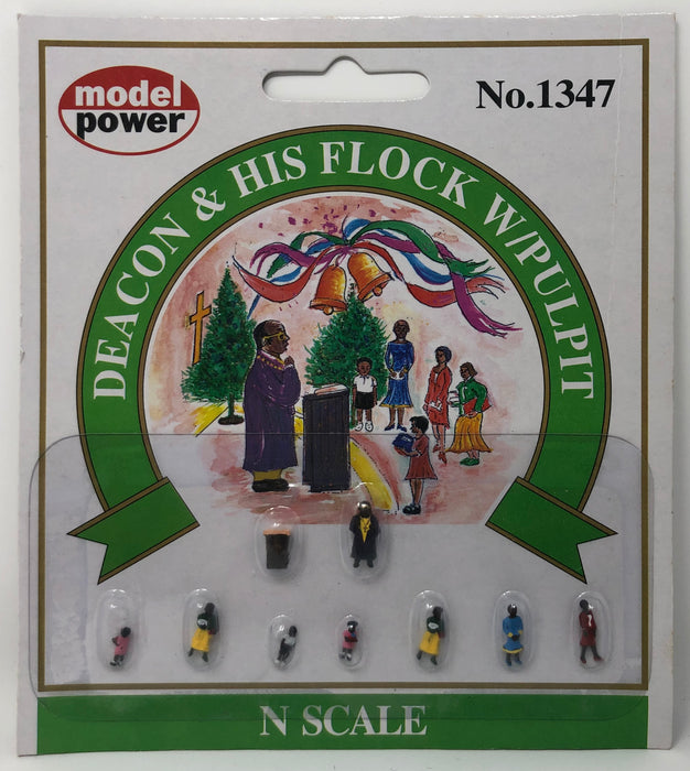 Model Power 1347 N Scale Deacon & His Flock Figures 9 Pack