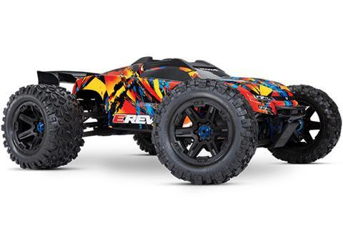 Traxxas 86086-4 E-Revo 2.0 VXL Brushless 1/10 Scale 4WD Brushless Electric Monster Truck Solar Flare