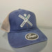 White Rose Hobbies WRH Logo Outdoor Cap PNY100M Ponytail Mesh Back Ladies Hat - Navy/Tea