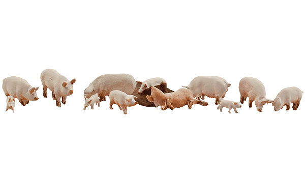 Woodland Scenics A1957 HO Scale Figures - Yorkshire Pigs