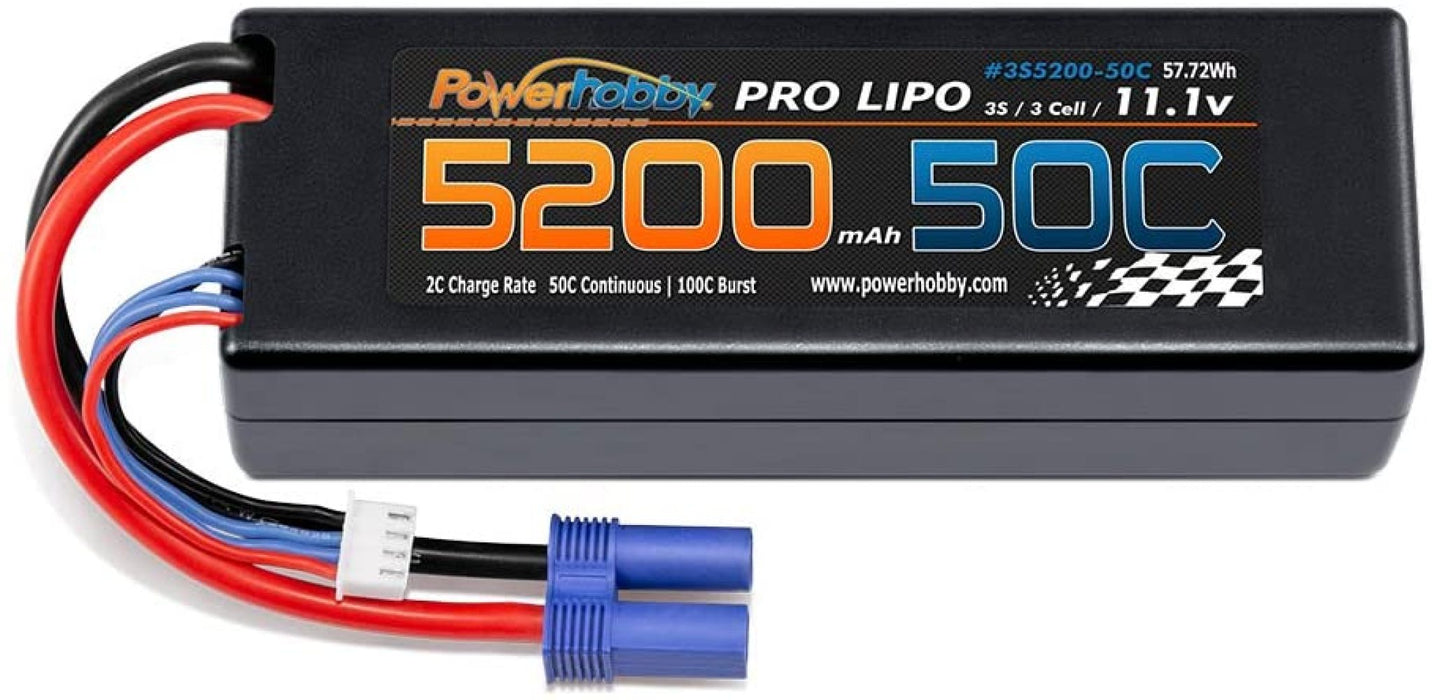 Powerhobby 3S 11.1V 5200mAh 50C Lipo Battery Pack with EC5 Plug