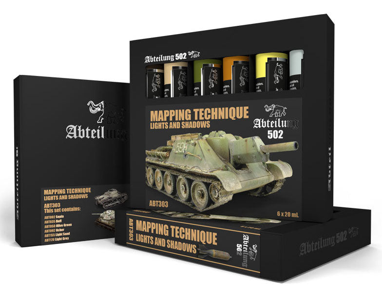 Abteilung 502 303 Mapping Technique Lights & Shadows Weathering Oil Paint Set (6 Colors) 20ml Tubes
