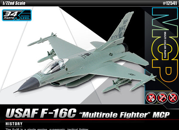 ACADEMY 12541 1/72 F16C Multi-Role USAF Fighter (Snap)