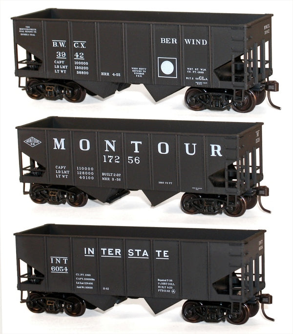 Accurail 1211 HO Scale USRA 55 Ton Open Hopper Kit Appalachian Coal Haulers 3 Pack - NOS