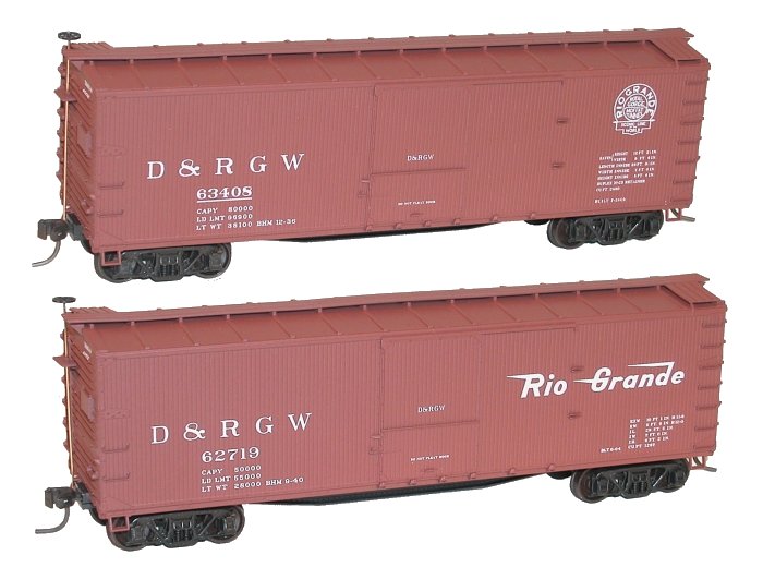 Accurail 1219 HO Scale 40' USRA Double Sheathed Boxcar Kit D&RGW 2 Pack - NOS