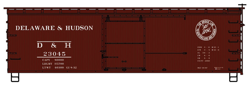 Accurail 1410 HO Scale 40' USRA Wood Double Sheathed Boxcar Delaware & Hudson Kit