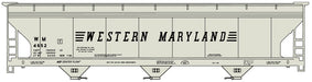 Accurail 2113 HO Scale ACF 3 Bay Covered Hopper Western Maryland WM 4652 Kit