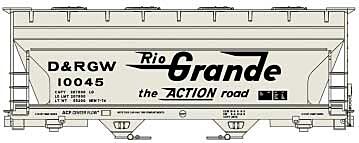 Accurail 2202 HO ACF 2-Bay Covered Hopper Denver & Rio Grande Western D&RGW 10045 Kit