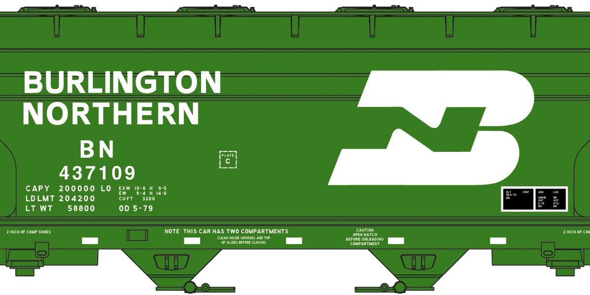 Micro Trains ~ HO Scale ~ Weathered Burlington Northern Grain Hopper