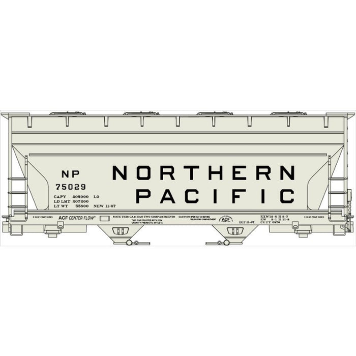 Accurail 2206 HO Scale ACF 2 Bay Covered Hopper Northern Pacific NP 75029 Kit