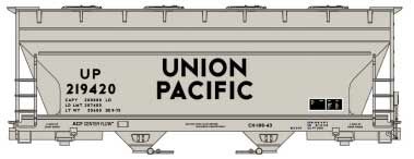 Accurail 2207 HO Scale ACF 2 Bay Covered Hopper Union Pacific UP 219420 Kit
