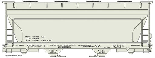 Accurail 2296 HO ACF 2-Bay Covered Hopper Gray Data Only Kit