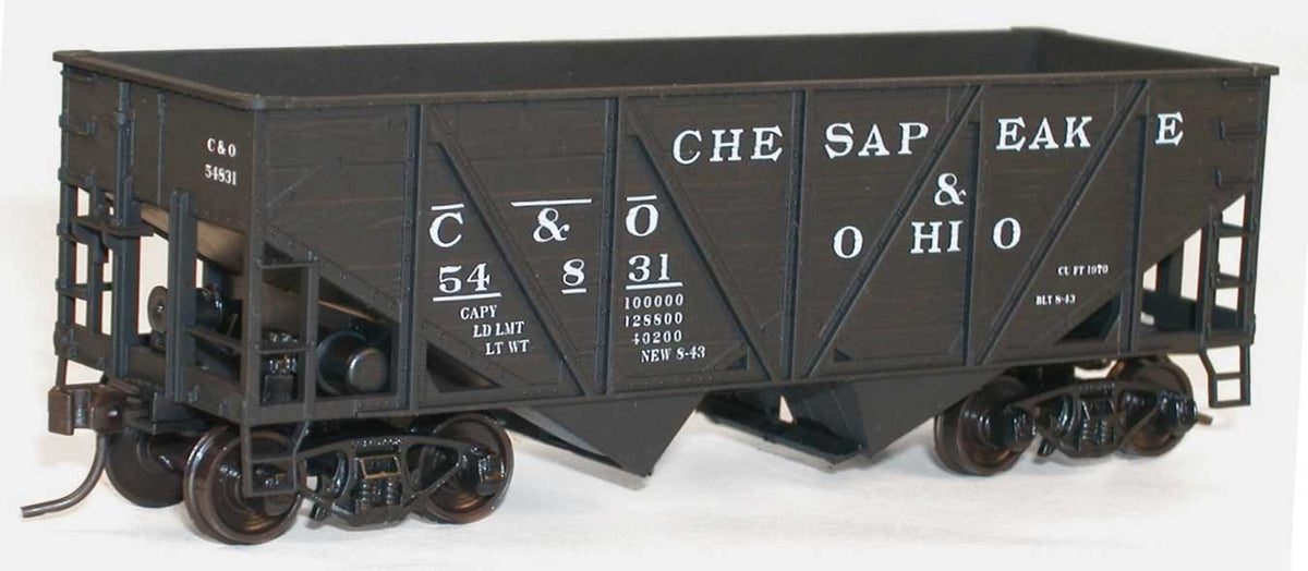 Accurail 27041 HO Scale Wood Side 2 Bay Open Hopper Kit Chesapeake & O ...