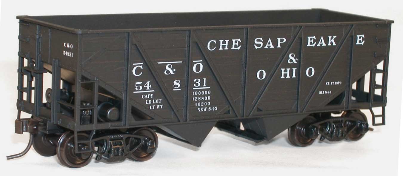 Accurail 27041 HO Scale Wood Side 2 Bay Open Hopper Kit Chesapeake & Ohio C&O - NOS