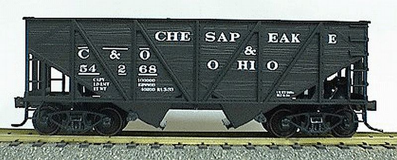 Accurail 2764 HO Scale Wood Side 2 Bay Open Hopper Kit C&O 3 Pack - NOS