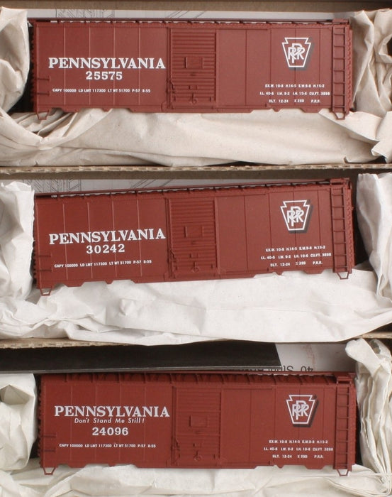Accurail 3319 HO Scale 40' Steel Boxcar Kit Pennsylvania PRR 3 Pack - NOS