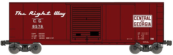Accurail 3452 HO Scale 40' PS-1  Boxcar Kit Central of Georgia CofG - NOS
