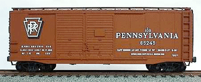 Accurail 3604 HO Scale AAR 40' Double Door Boxcar Kit Pennsylvania "Shadow Keystone" PRR - NOS