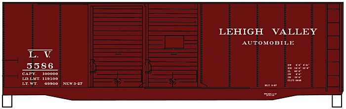 Accurail 3642 HO 40' Steel Boxcar Lehigh Valley LV Kit