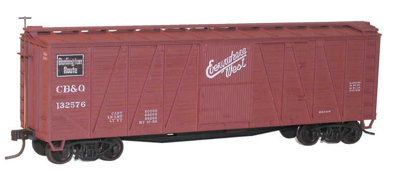Accurail 41011 HO Scale 40' Outside Braced Boxcar Kit Burlington CB&Q - NOS