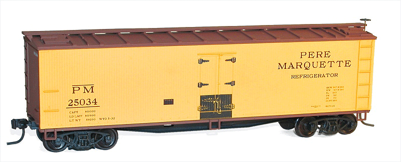 Accurail 48351 HO Scale 40' Wood Reefer Kit Pere Marquette PM 25034 - NOS