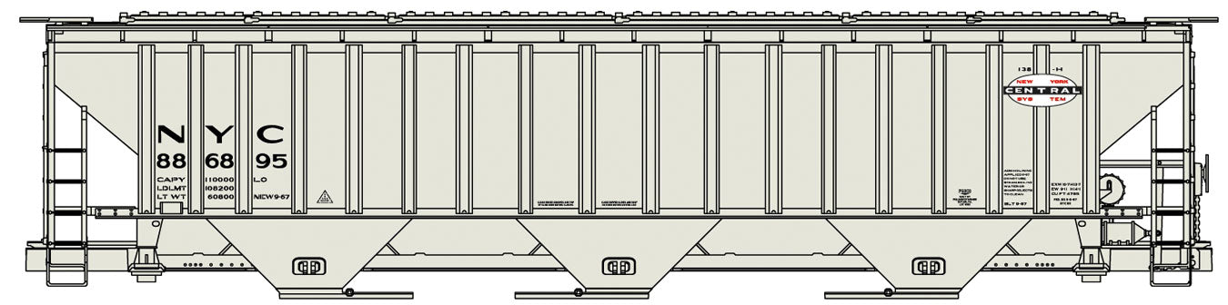 Accurail 6530 HO 4750 Pullman Standard Covered Hopper New York Central NYC Kit
