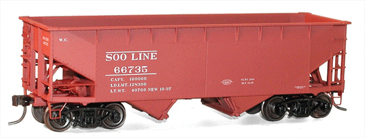 Accurail 7722 HO Scale 50 Ton Offset Side Twin Hopper Kit SOO Line - NOS