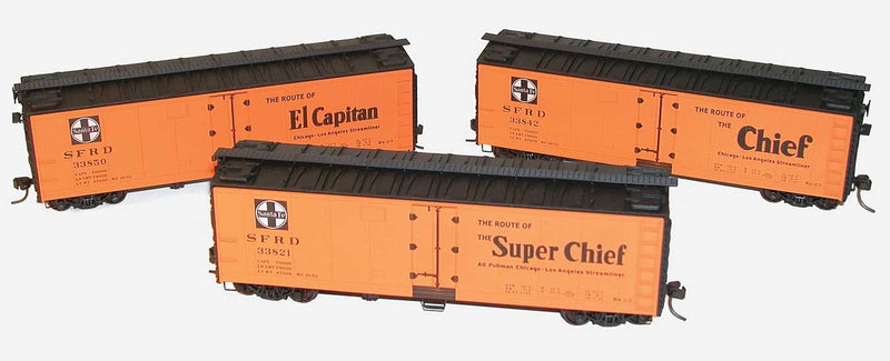 Accurail 8062 HO 40' Steel Reefer Kit 3 Pack Santa Fe SFRD - NOS