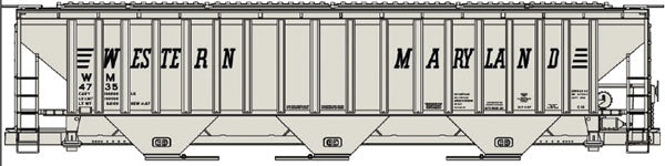 Accurail 80683 HO 4750 Covered Hopper Covered Hopper Western Maryland WM #4735 Kit