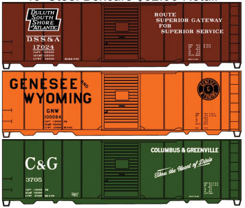 Accurail 8088 HO Scale 40' Steel Boxcar, C&G GW and DSS&A 3 Car Set [Model Train Kit]