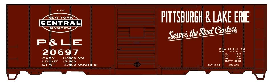 Accurail 81111 HO 40' Steel Boxcar Pittsburgh and Lake Erie P&LE Kit