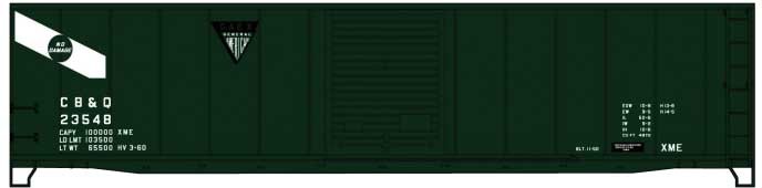 Accurail 81212 HO 50' Steel Boxcar Burlington General American GAEX CB&Q 23548 Kit