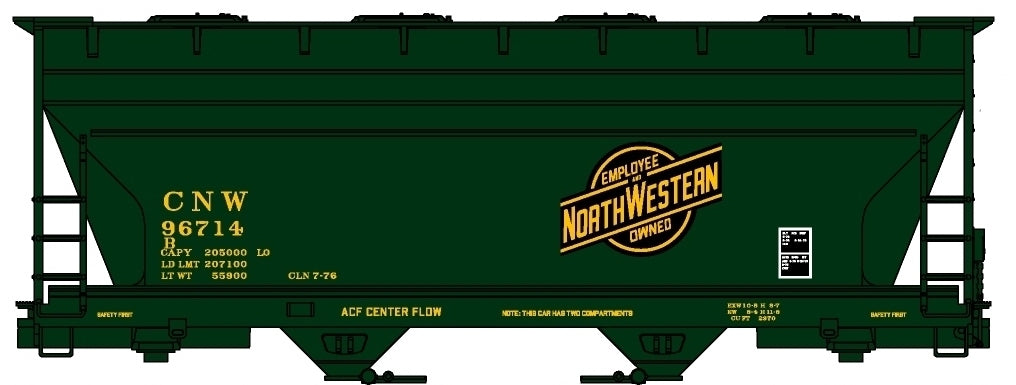 Accurail 81321 HO ACF 2-Bay Covered Hopper Chicago NorthWestern CNW Kit (Single Car)