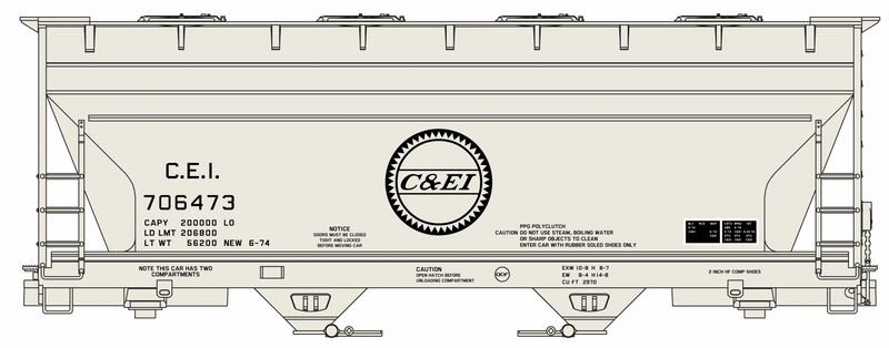 Accurail 81513 HO Scale ACF Covered Hopper Kit Chicago & Eastern Illinois C&EI 706473