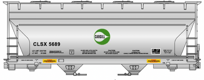 Accurail 81551 HO Scale ACF Aluminum Covered Hopper Kit Cargill CLSX #'s Vary