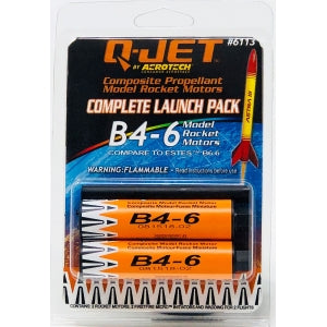 AeroTech 6113 Q-Jet Black Max Composite Model Rocket Motor - B4-6FJ 2 Pack (Ships USPS Ground)