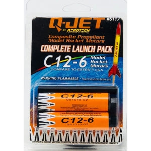 AeroTech 6117 Q-Jet Black Max Composite Model Rocket Motor - C12-6FJ 2 Pack (Ships USPS Ground)