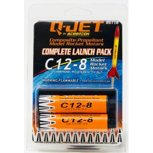 AeroTech 6118 Q-Jet Black Max Composite Model Rocket Motor - C12-8FJ 2 Pack (Ships USPS Ground)