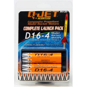 AeroTech 6120 Q-Jet Black Max Composite Model Rocket Motor - D16-4FJ 2 Pack (Ships USPS Ground)
