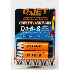 AeroTech 6122 Q-Jet Black Max Composite Model Rocket Motor - D16-8FJ 2 Pack (Ships USPS Ground)