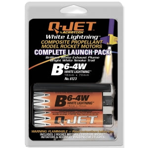 AeroTech 6123 Q-Jet White Lightning Composite Model Rocket Motor - B6-4W 2 Pack (Ships USPS Ground)