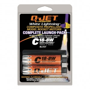AeroTech 6127 Q-Jet White Lightning Composite Model Rocket Motor - C18-8W 2 Pack (Ships USPS Ground)