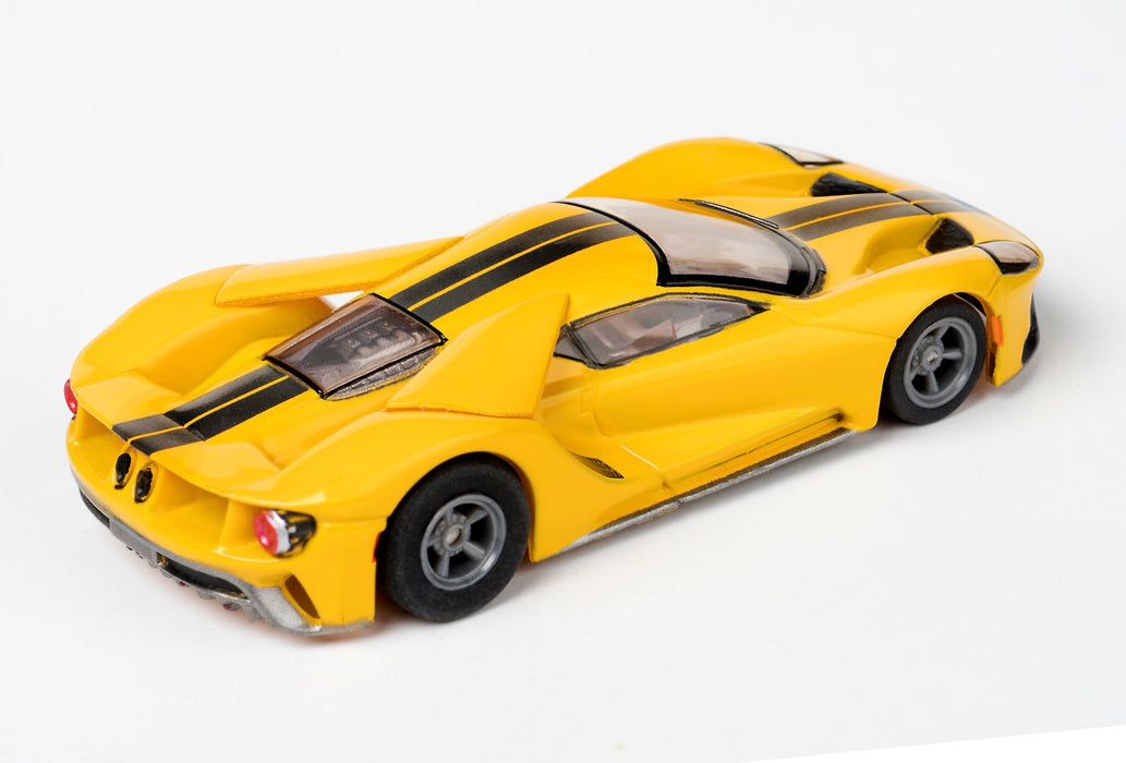 AFX Racing 22029 Yellow Ford GT Mega G+ HO Scale Slot Car