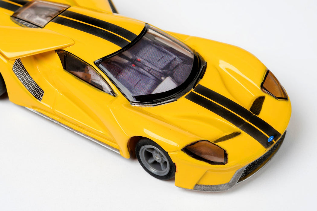 AFX Racing 22029 Yellow Ford GT Mega G+ HO Scale Slot Car
