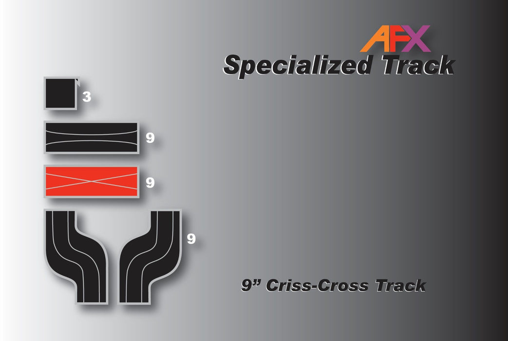 AFX Racing 70612 Slot Car Track 9" Criss Cross Pair