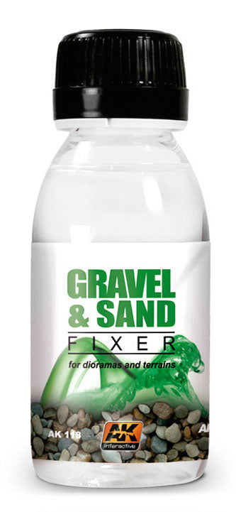 AK Interactive 118 Gravel & Sand Fixer Enamel 100ml Bottle