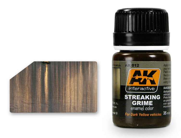 AK Interactive 12 Streaking Grime Enamel Paint 35ml Bottle