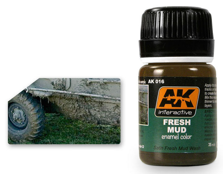 AK Interactive 16 Fresh Mud Enamel Paint 35ml Bottle